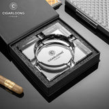 Cendrier à Cigares en Verre Cristal, Quatre Fentes, Grand Calibre, Base Antidérapante Cigarloong