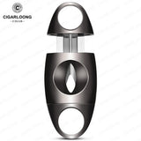 Coupe-Cigare à Coupe en V et Coupe Plate, Ciseaux Portables avec Boîte Cadeau Cigarloong