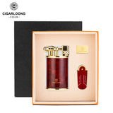 Ensemble Briquets à Cigares Coupe-Vent, Flamme Bleue Unique, Luxe Portable Cigarloong
