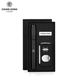 Ensemble de 2 Pièces Portable pour Fumer, Allume-Cigare Coupe-Vent, Coupe-Cigare en V, Perforateur Cigarloong
