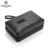 Nouvel Humidor de Voyage Portable en Cuir pour Cigares, Support en Bois de Cèdre avec Hygromètre, 4-6 Tubes Cigarloong