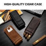 Étui à Cigares Portable en Cuir Scellé, avec ou sans Ciseaux Cigarloong