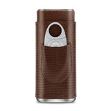 3-Pack Étui à Cigares en Cuir Portable, Support Boîte de Rangement avec Coupe-Cigare Pointu en Acier Inoxydable - Cigarium™