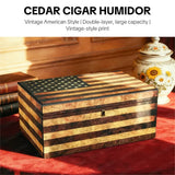 Humidor en Bois de Cèdre Style Rétro, Grande Capacité Cigarloong
