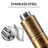 Perceuse à Cigare Portable avec Boîte de Luxe, Ciseaux Tranchants en Bronze, 2 Tailles Cigarloong
