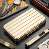 Boîte à Cigares Portable en Alliage d'Aluminium, Doublure Cèdre, Voyage d'Affaires Cigarloong