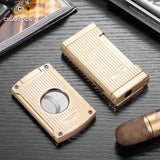 Allume-Cigare en Métal, Ensemble Coupe-Vent à Jet Droit, Lame Lisse, Coupe-Cigare, 2 Pièces Cigarloong