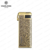 Briquet à Cigare Multifonctionnel avec Meule à Ébauche Gonflable et Allumage par Tige de Pression Cigarloong
