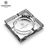Cendrier à Cigares en Verre Cristal, Quatre Fentes, Grand Calibre, Base Antidérapante Cigarloong