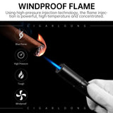 Allume-Cigare Coupe-Vent à Flamme Bleue, Réservoir Transparent Cigarloong