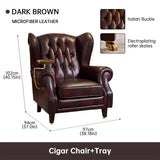 Chaise à Cigares Nordique, Style de Luxe en Cuir Véritable Cigarloong