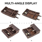 Boîte à Cigares en Cuir Véritable de Vache, Rangement pour 7 Cigares, Multifonctionnelle, Rétro Cigarloong