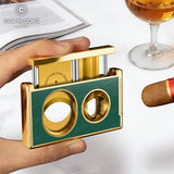 Coupe-Cigare Multifonctionnel en Acier Inoxydable, Coupe Plate et en V, Poinçon Dissimulé Cigarloong