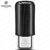 Étui à Cigares en Acier Inoxydable, Anti-Pression, Luxe, Cuir de Vache, Hydratant, Voyage Cigarloong
