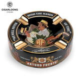Cendrier à Cigares en Céramique Rond Créatif, 4 Fentes Grand Calibre, Boîte Cadeau Cigarloong