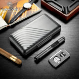 Humidor en Aluminium avec Coupe-Cigare et Briquet Intégrés Cigarloong