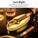 Accessoires pour Cigares, Ensemble de 4 Pièces, Cendrier, Couteau, Boîte en Bois Massif Cigarloong
