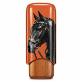 Étui à Cigares Motif Cheval, Intérieur Bois de Cèdre, 2 ou 3 Places Cigarloong