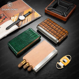 Coffret à Cigares 3 Pièces en Cuir avec Doublure en Bois de Cèdre Naturel Cigarloong