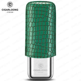 Étui à Cigares en Acier Inoxydable, Anti-Pression, Luxe, Cuir de Vache, Hydratant, Voyage Cigarloong