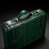 Étui Portable en Cuir Texture Crocodile, Pince à Cigare, Accessoire Homme Cigarloong