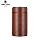 Tube à Cigares Doublé de Bois de Cèdre et Cuir avec Hygromètre, Étui Hydratant Scellé Cigarloong