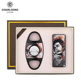 Ensemble Fumeur 2 Pièces : Briquet et Coupe-Cigare en Acier Inoxydable Cigarloong