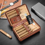 Boîte à Cigares Haut de Gamme en Bois de Cèdre, Ensemble Complet Portable Cigarloong