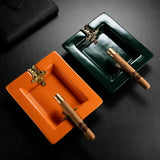 Cendrier Céramique Fentes Cuivre - Cigarium™