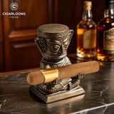 Porte-Cigare en Céramique Style Rétro, Finition Bronze Cigarloong