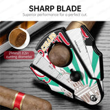 Coupe-Cigare Semi-Automatique en Forme d'Éventail, Acier Inoxydable Cigarloong