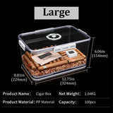 Cave à Cigares Portable Scellée, Transparente, Grande Capacité Cigarloong