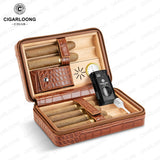 Boîte à Cigares Haut de Gamme en Bois de Cèdre, Ensemble Complet Portable Cigarloong