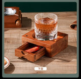 Cendrier à Cigares 2 en 1 Porte-Gobelet Whisky en Bois Massif Cigarloong