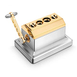 Coupe-Cigare de Bureau de Luxe, Ciseaux Inox, 4 Trous, Guillotine Boîte en Bois Cigarloong