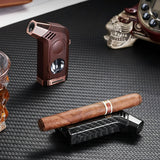 Allume-Cigare Coupe-Vent à Charge Directe, Flamme Unique Multifonctionnel 3 en 1, Porte-Cigare Diamant - Cigarium™