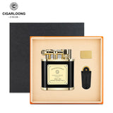 Ensemble Briquet Cigare Métal Flamme Réglable - Cigarium™