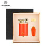 Ensemble Briquets à Cigares Coupe-Vent, Flamme Bleue Unique, Luxe Portable Cigarloong