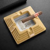Cendrier à Cigares en Métal Carré, Décoration de Luxe Cigarloong