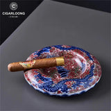 Cendrier à Cigares en Céramique, Artisanat Rétro Exquis, Base Ronde Antidérapante Cigarloong