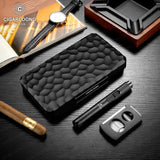 Humidor en Aluminium, Étui de Voyage 5 Cigares, Briquet et Coupe-Cigares Cigarloong