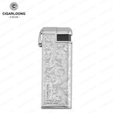 Briquet à Cigare Multifonctionnel avec Meule à Ébauche Gonflable et Allumage par Tige de Pression Cigarloong