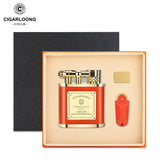 Ensemble Briquet à Cigare en Métal, Coupe-Vent, Flamme Réglable Cigarloong