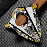 Ciseaux Coupe-Cigare à Motif Unique en Acier Inoxydable