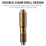 Perceuse à Cigare Portable avec Boîte de Luxe, Ciseaux Tranchants en Bronze, 2 Tailles Cigarloong