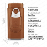 Ensemble Cigares en Cuir avec Coupe-Cigares Inox, Étui 3 Pièces Cigarloong