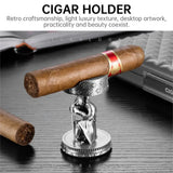 Porte-Cigare en Métal Mini Luxe, Base Antidérapante, Décoration de Bureau Cigarloong