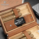 Boîte à Cigares Haut de Gamme en Bois de Cèdre, Ensemble Complet Portable Cigarloong