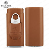 Ensemble Cigares en Cuir avec Coupe-Cigares Inox, Étui 3 Pièces Cigarloong