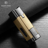 Briquet Multifonction 3 en 1, Coupe-Cigare en Métal, Triple Flamme Bleue Cigarloong